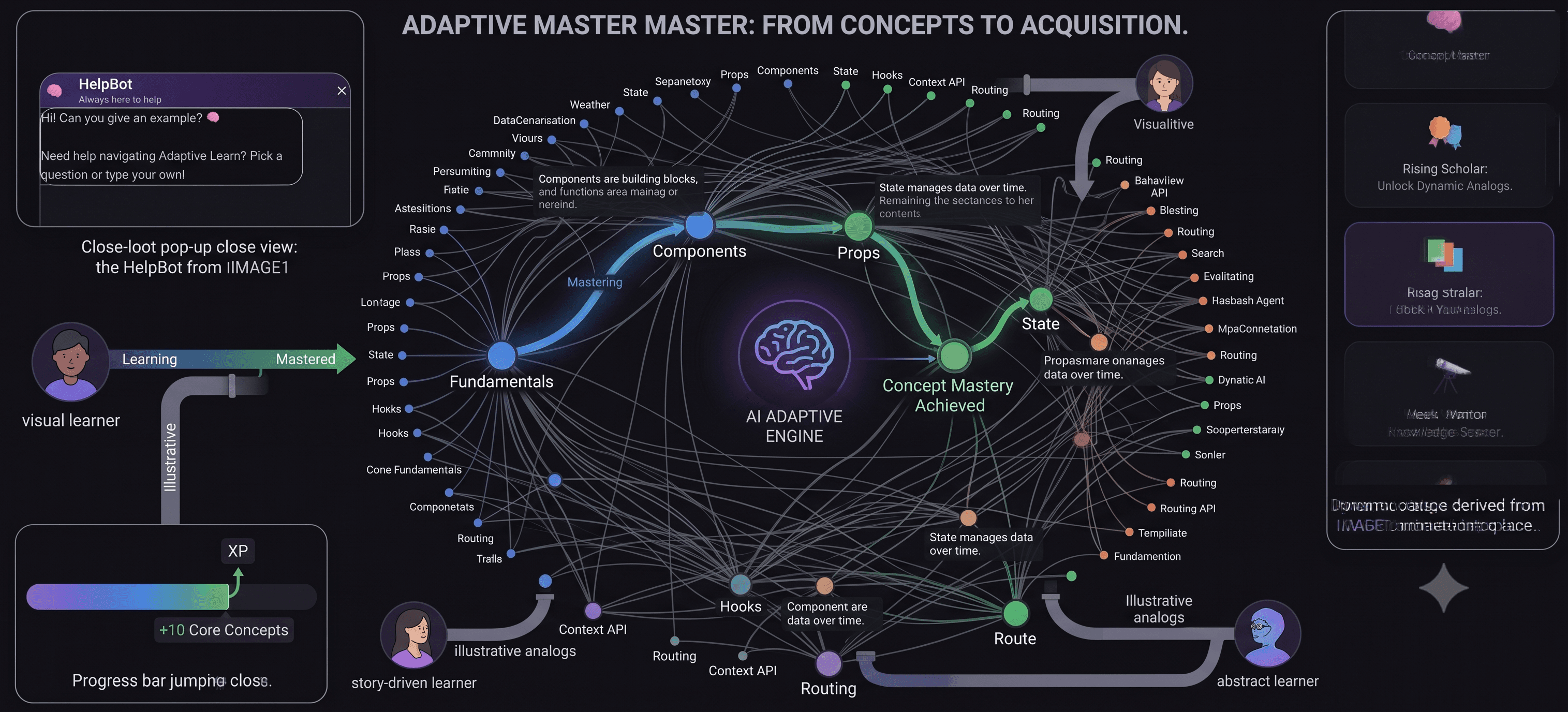 Adaptive Learning Assistant by Amarjeet Sahoo — Cytoscape.js knowledge graph view